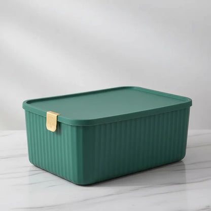 Caja Organizadora Plástica Tapa 30x23x12cm Cierre Verde
