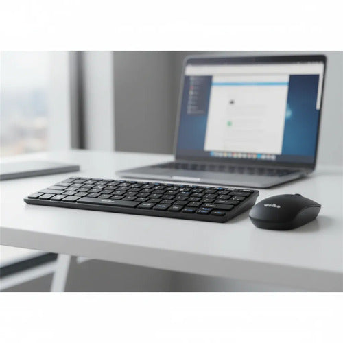 Combo Set Teclado Mouse Inalambrico Usb Pc Notebook Oficina Negro