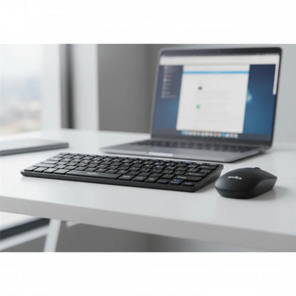 Combo Set Teclado Mouse Inalambrico Usb Pc Notebook Oficina Negro