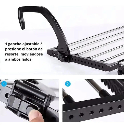 Tendedero Ropa Tender Balcon Ventana Colgar Plegable Aleatorio