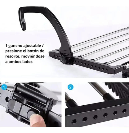 Tendedero Ropa Tender Balcon Ventana Colgar Plegable Aleatorio