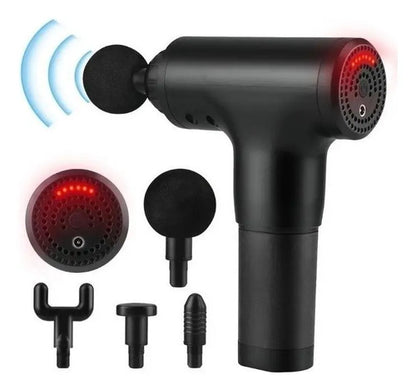 Pistola Masajeador Muscular Facial Vibrador Recargable Negro