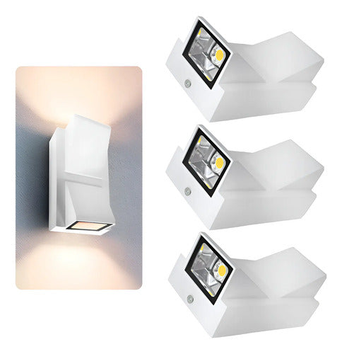 Set X3 Foco Pared Bidireccional Lampara Aplique Exterior