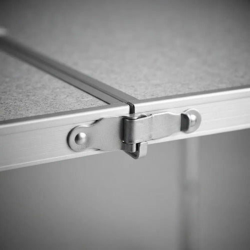 Mesa Plegable Camping Bancos Aluminio Portátil 120x60cm Blanco