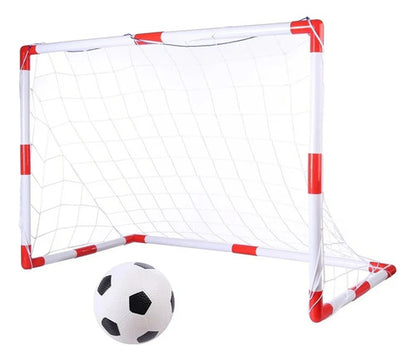 Arco De Futbol Niños Infantil Con Pelota Inflador 97x64x35cm Blanco