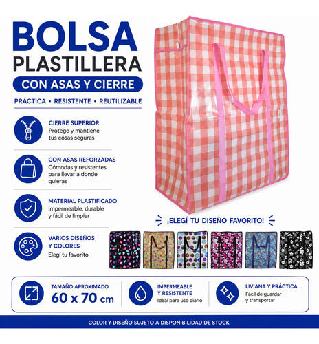 Bolsa Organizadora Reforzada Grande Cierre Asas Lavar Ropa Aleatorio