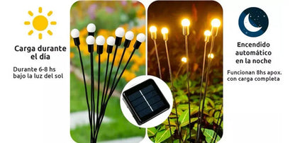 Set X2 Luces Solares Led Jardin Estaca Lampara Exterior Foco