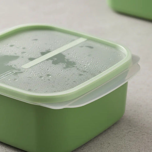 Recipiente Pote Tupper Cocina Tapa 1,1l Resistente Alacena Verde