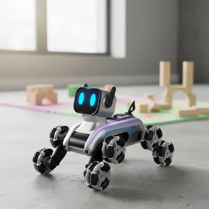 Perro Robot Control Remoto Recargable 8 Ruedas Luces Música Robot