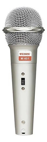 Micrófono Dinámico Karaoke Cableado 600 Ohms Profesional Gris