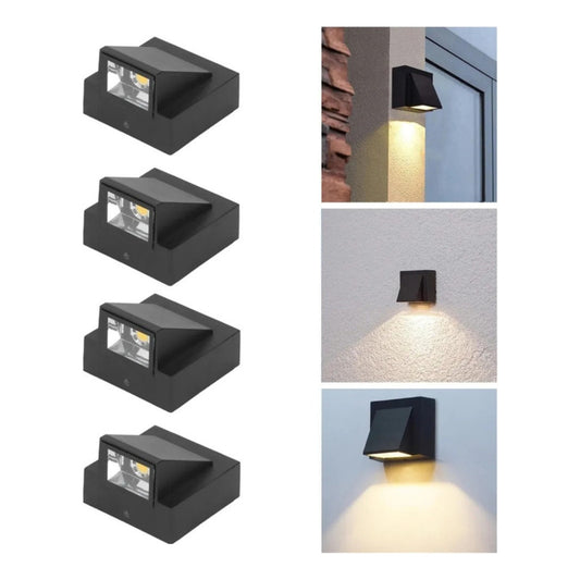 Set X4 Aplique Pared Exterior Luminaria Foco Unidireccional