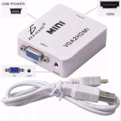 Adaptador Vga A Hdmi Con Audio Y Video Para Pc, Para Conectar Laptop A Tv