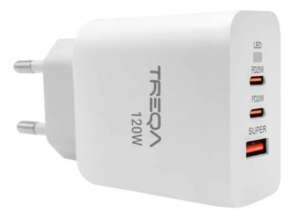 Cargador Usb Tipo C X2 Carga Rápida Supervooc Auto Id Usb A Blanco