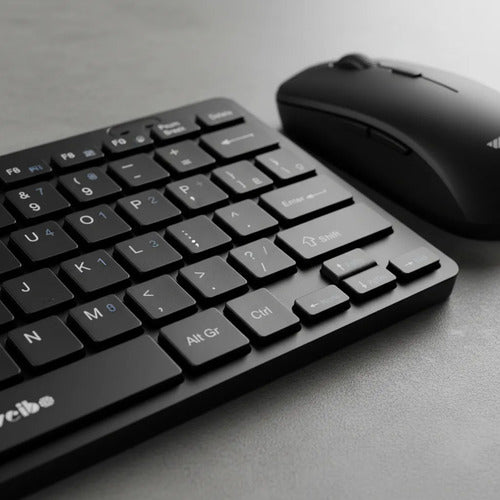 Combo Set Teclado Mouse Inalambrico Usb Pc Notebook Oficina Negro