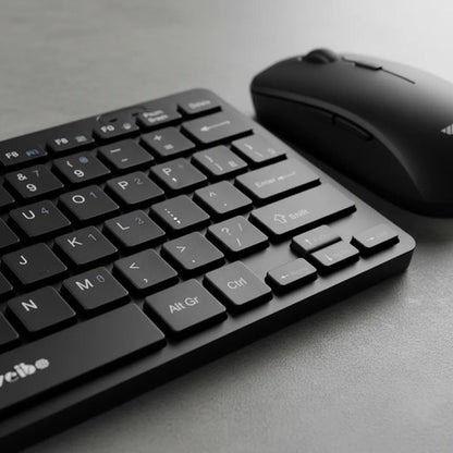 Combo Set Teclado Mouse Inalambrico Usb Pc Notebook Oficina Negro