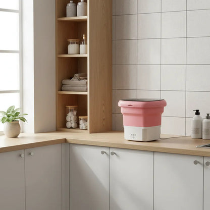 Lavadora Plegable Portatil 4.5l Centrifuga Enjuaga Lavarropa Rosa