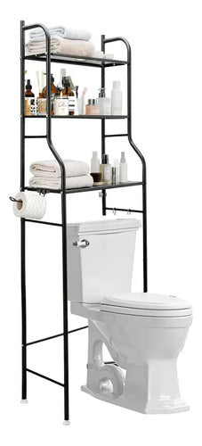 Organizador De Ducha De Pared Para Baño Con 3 Estantes De Metal Negro