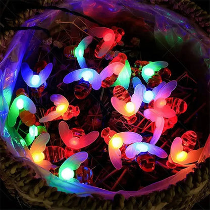 Guia Solar Guirnalda Luces Led Calidas Y Rgb Lamparas 5 Mts
