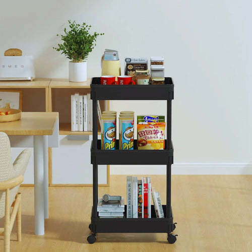 Organizador Cocina Baño Oficina Multiuso Con Ruedas Negro