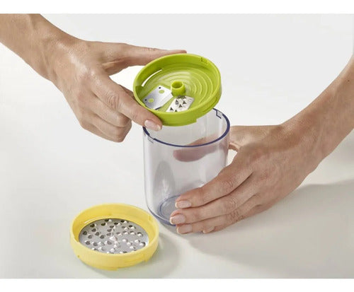 Cortador Picador Rallador Espiral 3 Cuchillas Intercambiable Verde Con Amarillo