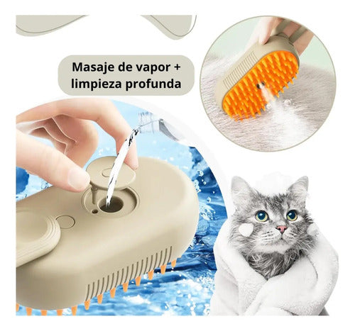 Peine Cepillo Vapor Para Mascotas Perro Gato Usb + Bolsitas