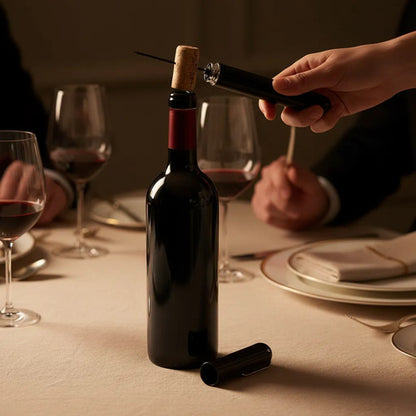 Abridor Botellas Vino Sacacorchos Presion Aire Corta Capsula Negro