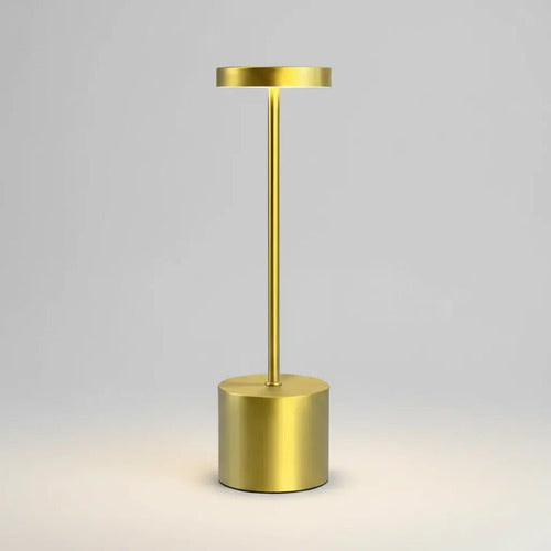 Lampara Luz Gold Led Velador Usb Touch Recargable Tactil Dorado Blanco