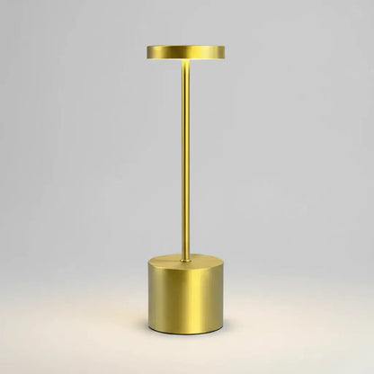 Lampara Luz Gold Led Velador Usb Touch Recargable Tactil Dorado Blanco