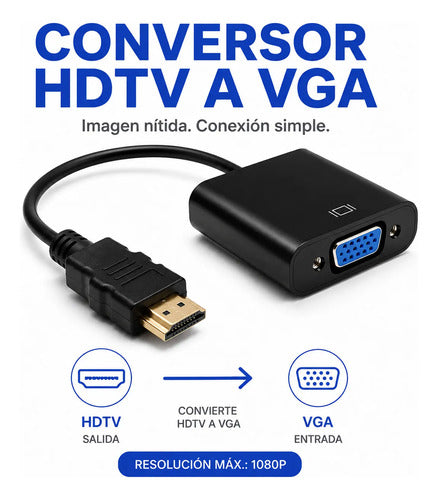 Adaptador Conversor Hdtv/hdmi A Vga Full Hd 1080p Audio