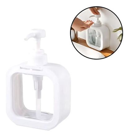 X2 Dispensador De Jabon Liquido Shampoo Baño De Plastico Blanco
