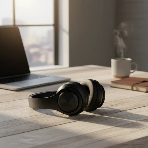 Auricular Bluetooth Usb Tf Plegable Vincha Ajustable 3.5 Hd Negro