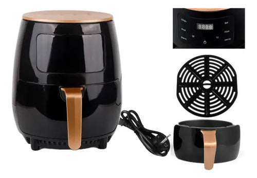 Maquina Freidora Aire Electrica 6lt 2400w Digital Cocina Negro
