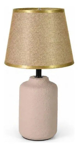 Lámpara Mesa Cerámica Texturizada E27 33cm Velador Beige