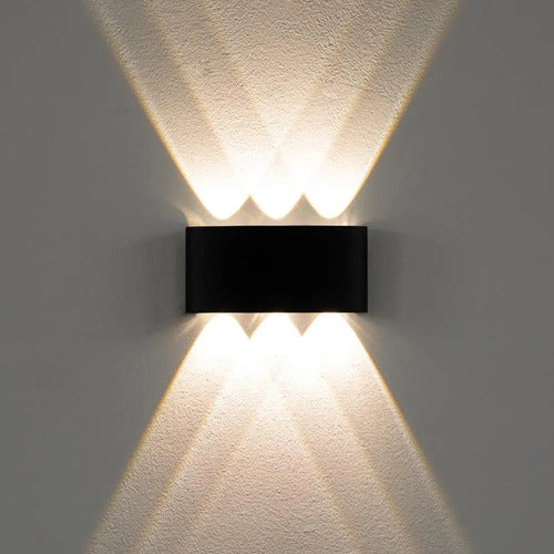 Set X4 Aplique Pared Bidireccional Lampara Exterior 3 Luces
