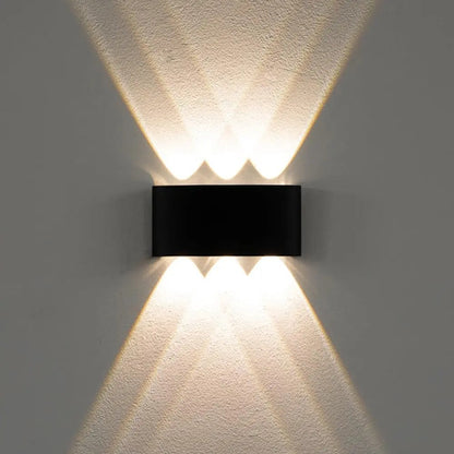 Set X4 Aplique Pared Bidireccional Lampara Exterior 3 Luces