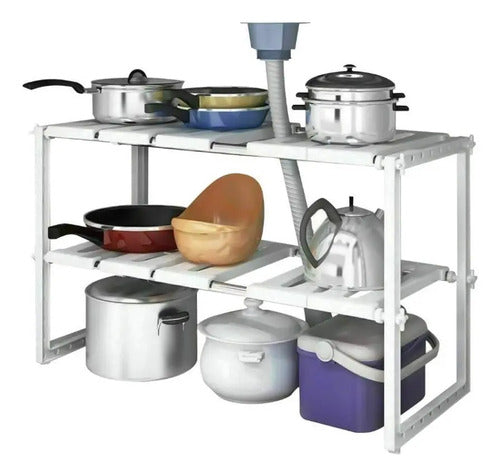 Estante Organizador Bajo Mesada Para Cocina Blanco