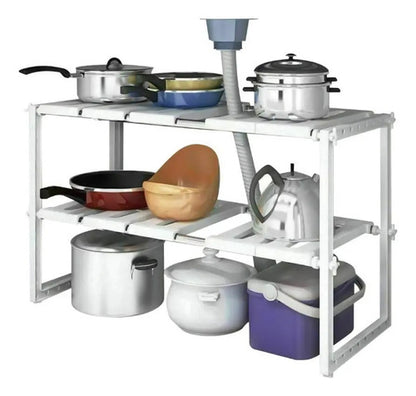 Estante Organizador Bajo Mesada Para Cocina Blanco