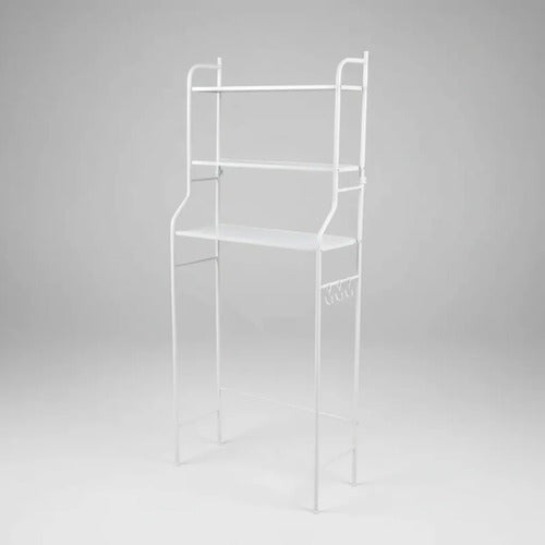 Estante Organizador Baño Lavarropas Inodoro 3 Pisos Metal Blanco
