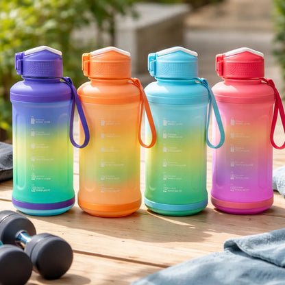 Botella Agua Deportiva Pico Silicona Marcador Motivacional Rojo