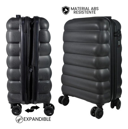 Valija Viaje Grande Rigida Expandible 4 Ruedas Tsa 25 PuLG Negro Rayas