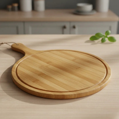 Tabla Redonda Pizza Masa Madera Natural 44x29x1cm Mango Madera Natural