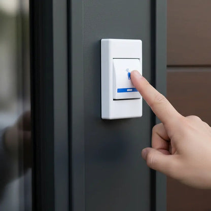 Timbre Inalambrico Exterior Doble Boton Anti Interferencias Blanco