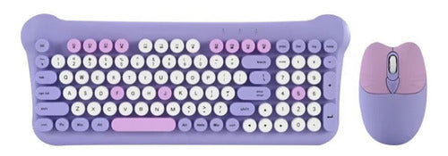 Combo Pack Kit Teclado Mouse Inalambrico Usb Notebook Mac Pc Lavanda