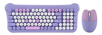 Combo Pack Kit Teclado Mouse Inalambrico Usb Notebook Mac Pc Lavanda