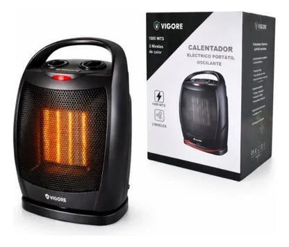 Calefactor Estufa Electrico Oscilante 1500w Termico Portatil Negro