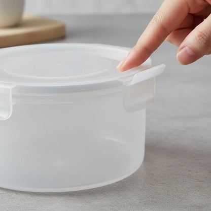 Set Recipientes Hermeticos Redondos X4 Plasticos Blanco