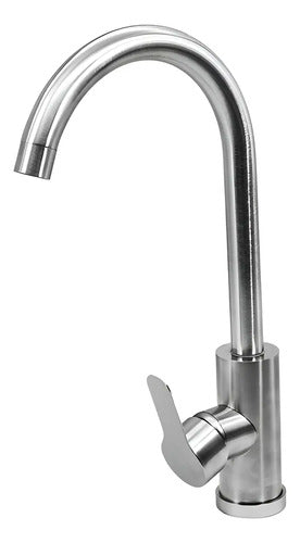 Monocomando Mesada Cuello Cisne Canilla Grifo Cocina Metal