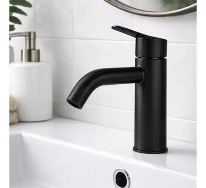 Canilla Grifería Set Monocomando Baño Acero Lavatorio Frio Negro Mate