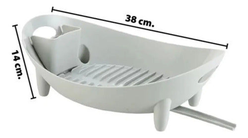 Escurridor De Platos Cubiertos Plastico Con Desague Cocina Aleatorio