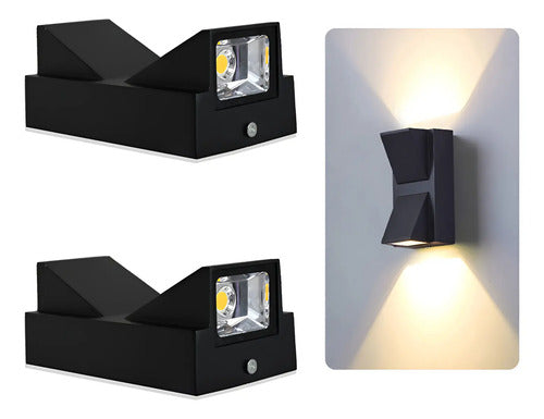 Set X2 Aplique Pared Bidireccional Lampara Foco Exterior
